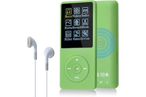 COVVY 8GB Tragbare MP3 Musik Player, Support bis zu 64GB SD Speicherkarte, Lossless Sound HiFi MP3 Player, Music/Video/Sprachaufnahme/FM Radio/E-Book Reader/Fotobetrachter(8G, Grün)