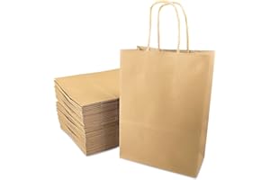 Avesteir 40 Pièces Sac 16 x 22 x 8 cm, Sac en Papier Kraft avec Poignée, Petit Sac Cadeau, Sachet Papier pour Shopping, Emballage, Vente au Détail, Mariage, Anniversaire, Noël 1.0 unité