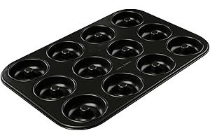 Dr. Oetker 12er Donutbackform TRADITION, Donutform mit Antihaftbeschichtung, hochwertige Backform mit ausgezeichneter Wärmeleitung, Form für gleichmäßig geformte Donuts (Farbe: Schwarz)