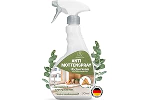 ‎ANIMAL VITA Anti Motten-Spray 500 ml – [zuverlässige Abwehr gegen Kleidermotten & Lebensmittelmotten] – Mottenspray für Kleiderschrank, Textilien, Teppich & Küche – mit dezentem Zitrusduft (Motten)