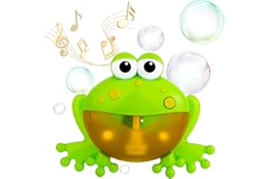 Glovios Badespielzeug Frosch Bubble Badewannenspielzeug Kinder Stapelbecher Bubble Machine Seifenblasenmaschine Mit Musik für Kinder (Frosch)