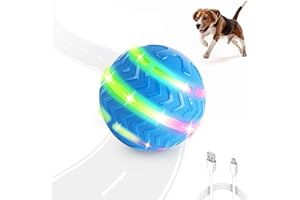 ALL FOR PAWS Interaktiver Hundeball, Bewegungsaktivierter Rollball für Hunde, Interaktiver Hundespielzeug USB wiederaufladbar mit LED-Lichtern für Langeweile Indoor Outdoor