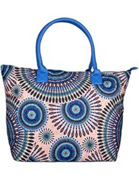 IWEA Damen Shopper Handtasche Schultertasche in Psychedelic Ethno Blumen Print Henkeltasche IW020