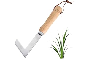 DECORDWELL Fugenkratzer, Unkrautkratzer aus Edelstahl, Unkrautkratzer mit Holzgriff, Fugenreiniger Unkrautkratzer, Doppelseitiges Scharfes Edelstahlmesser Werden Verwendet, zum Entfernen von Unkraut und Moos