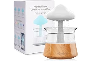 OKYUK Nawilżacz powietrza, nawilżacz do pomieszczeń, 450 ml, nawilżacz powietrza do sypialni, nawilżacz powietrza do domu, biura, pokoju, pokoju dziecięcego (06 słojów drewna)