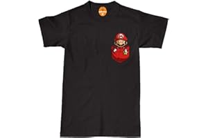 INVADING Super Mario Face Mens T-Shirt PC Gamer Gaming Present Ladies Gift Top Tee Tshirt Black