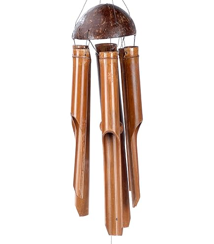 TTYSHIP Carillon Bambou 66cm 6 Tubes - Carillon Vent Extérieur Jardin