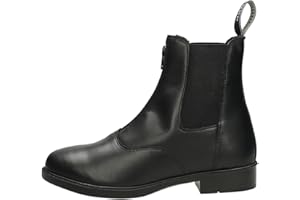 QHP Jodhpur Manilla - Stivaletti da equitazione, in pelle, colore: Nero