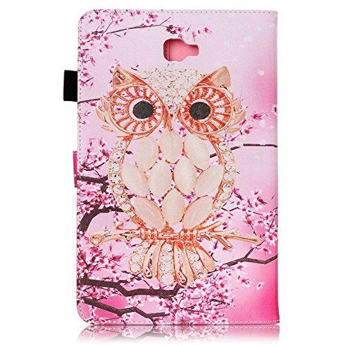 Skytar Schutzhülle für Galaxy Tab A 10.1,Samsung Tab A6 Cover,Schutzhülle in PU Leder [Flip Stand Wallet] Case Cover für Samsung Galaxy Tab A 10.1 Zoll (2016) SM-T580N / SM-T585N Tablet Hülle,Gold Eule - 2
