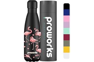 ‎PROWORKS Proworks Edelstahl Trinkflasche | 24 Std. Kalt und 12 Std. Heiß - Premium Vakuum Wasserflasche - Perfekte Isolierflasche für Sport, Laufen, Fahrrad - 350ml / 500ml / 750ml / 1 Liter / 1.5 Liter