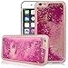 Produktbild Dexnor iPhone 6 / 6S Flüssiger Hülle Glitzer Liquid Handyhülle TPU Silikon, Luxus 3D Bling Rückseite Schale Etui Shiny Glitter Crystal Clear Case Cover Tasche Schutzhülle für iPhone 6 / 6S - Rose Gras
