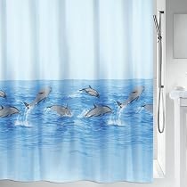 Spirella Anti-Schimmel Duschvorhang 'Wolke' - 180x200 Cm, Weiß/blau, Waschbar Bei 40°C