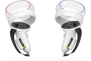 M AMVR AMVR Puños de Mando para Quest 2 Accesorios con Protectores de Halo,Correa de Mano Anti-Lanzamiento para Protector de Mando con Tapas de Apertura de batería