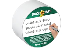 DUCK Bande de tableau blanc 105-01 – Bande adhésive de bricolage, décoration et création – Pour écrire et annoter sur les surfaces – Dimensions : 48mm x 4.5m