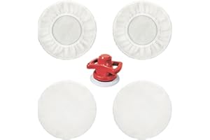 Zernblend 4 Pezzi di coperture per lucidatrici in Pelle di Agnello per Macchine lucidatrici da 220 mm a 250 mm, Set di lucidatura Auto, Ovatta per lucidatura