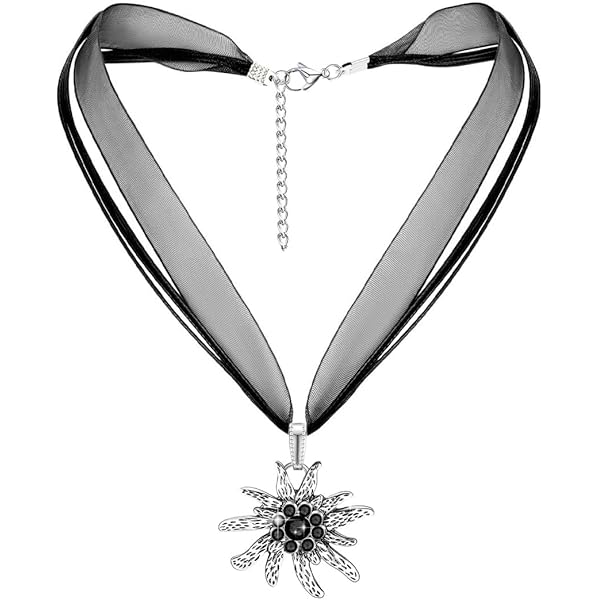 Collier Et Boucles D'oreilles Edelweiss Pour Femme - Argenté, Zircon, Réglable, Pour Dirndl, Festivals Et Style Traditionnel