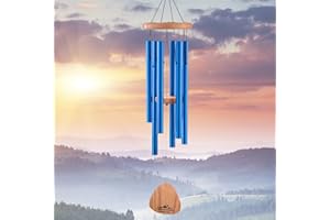 UpBlend Outdoors Wind Chimes for Outside - 29" Blue Wind Chimes for Outdoors, Harmonic Tuned Wind Chime Outdoor, Windchimes for Mom, Grandma, Windchime for Her