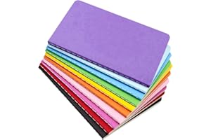 ojussa 10Pcs A6 Notebooks 60 Pages Each Rainbow Colorful Lined Notepad Multipack Notebook for Students Writing Memos Diary Traveler Supplies Making Plans 14×9cm