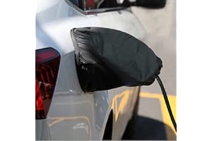 LZSTEC EV Cubierta del puerto del enchufe del cargador, Accesorio de carga impermeable para el automóvil eléctrico al aire libre, Protección contra la lluvia congelada en invierno,con carcasa de acero