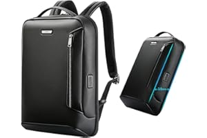 BOPAI Mochila Portatil 15.6 Pulgadas Mochila Fina Portatil Ligera Delgada Hombres Mochila Antirrobo Ultraligera Impermeable Mochila de Daypacks Negocios USB Mochila Hombre Trabajo Ejecutivo Negro