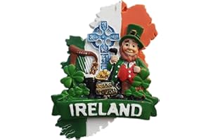 MUYU MAGNET Aimant de réfrigérateur 3D Irlande - Décoration de maison et de cuisine - Autocollant magnétique pour réfrigérateur - Cadeau souvenir de voyage