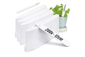 COM-FOUR® 200x växtetiketter med penna, plug-in etiketter 12 cm för rum