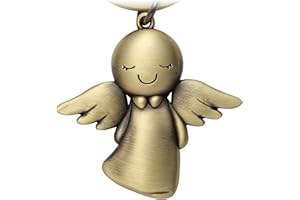Legezon Schutzengel Schlüsselanhänger,Niedlicher Engel Anhänger aus Metall,Deine Auto Partner,Glücksbringer Anhänger,Geschenk Auto Führerschein,Zinklegierung, Glänzend Verchromt, Hoch 4 cm
