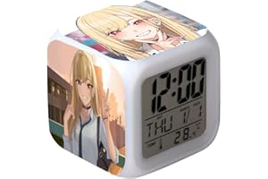 Zhongkaihua Anime My Dress-Up Darling Kitagawa Marin, sveglia quadrata con funzione di temperatura che cambia colore, per bambini e ragazzi