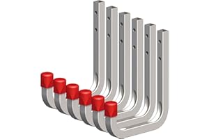 ‎SECOTEC 6 x SECOTEC® Universalhaken verzinkt 80 x 120 mm Belastbarkeit 45 kg Schlauchhaken Kabelhaken