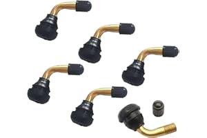 ZHUDAZHAO 6 Stück PVR70 Tubeless Ventil,Winkelventil,Roller Ventil,90 Grad Snap Ventile Reifenventil,Messing Reifen Ventil,Snap-In Eckventil,Reifenventile mit Winkel für Motorräder,Autos,Fahrräder,Motorroller