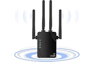 AILKIN 1200Mbps WiFi Extenseur Répétateur, Port Ethernet, Amplificateur Internet, 2.4/5GHz Double Bande Wi-FI Enhancer, Fonctionne avec n'importe Quel routeur Wi-FI, Améliorer Le Signal sans Fil à Domicile