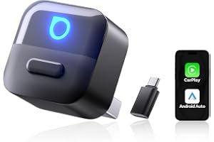 OTTOCAST Mini Pico 2026 Uppgraderad, 2-i-1 Trådlös CarPlay & Android Auto Adapter med USB-A/C Adapter, Telefonbyte med en Knapp, Snabb Anslutning, Plug & Play för + & Android 11+ Telefoner