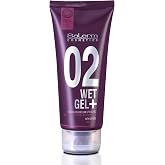 SALERM - Hair Fixing Gel - Pro Line Wet Gel + 2-200ml - Medium Hold - Wet Effect - with Caffeine and Fixing Resins - Leaves N