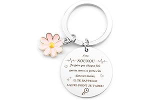 Lerdrtuin Cadeau Nounou Original Porte Clef Nounou Cadeau Merci Nounou Cadeau Retraite Femme Cadeau Marraine Cadeau Nounou Fin de Contrat Cadeau Nounou Fin d'année Cadeau pour Nounou
