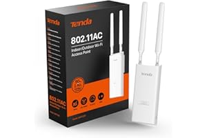 Tenda OAP1200 AC1200 Outdoor Gigabit Wireless Access Point, Dual Band, 1 Port Gigabit Ethernet Support PoE+/Passive PoE, Wall Mount/Pole, IP65 Waterproof, MU-MIMO, AP/Repeater Modes
