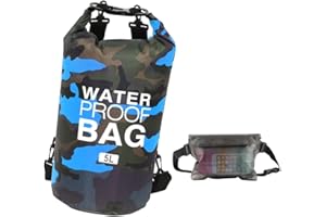Idefair Borsa Impermeabile a Secco, Zaino da Spiaggia Galleggiante Borsa da Viaggio Leggero a Secco per la Spiaggia, Canottaggio, Pesca, Kayak, Nuoto, Rafting, Camping 5L 10L 15L 20L 30L