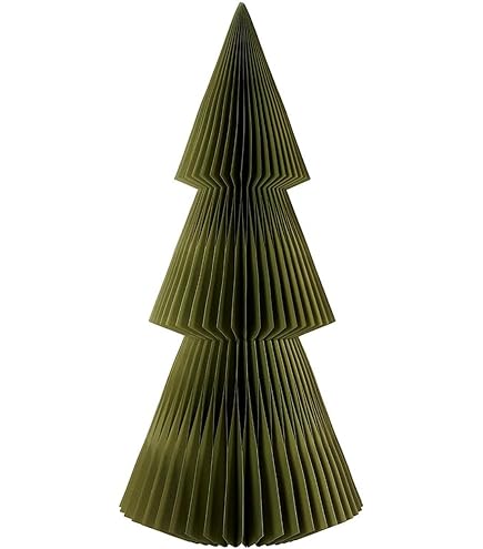 HAMPPLIES Alberello Di Natale In Carta Nido D'Ape | Decorazione Da Tavolo 21x18 Cm | Rosso, Leggero E Sicuro