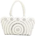 LONGING TO BUY Women's Tote Pearl Clutch (White)