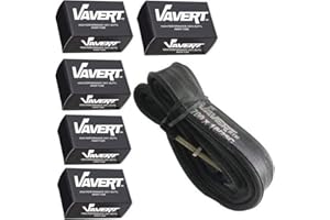 Vavert Unisex's 700X18/25C PRESTA VALVE (60MM) - 5 PACK Inner Tubes, Black