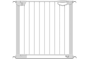 Geuther Türschutzgitter Easylock Flatstep Weiß I Treppenschutzgitter zum Klemmen oder Bohren I Breite 83-90 cm I Türschutz für Ihr Baby & Haustier I Kinderschutzgitter beidseitig öffnend