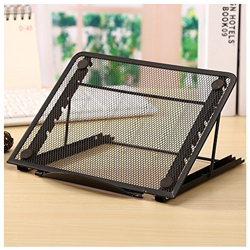 Laptop Ständer Notebookständer Belüftet Verstellbar Faltbarer Metall Ineinander Notebook Standplatz, 24x19CM für Laptop Notebook Pad Phone Tablets-Novata - 2