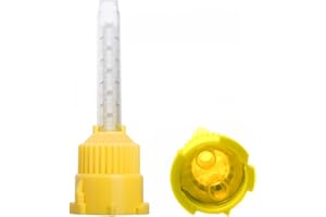 LA MIERE 50/pk Yellow 1:1 Ratio Crown & Bridge Mixing Tips High Performance Dental Mixing Tips, HP T-Mixer Tips Short Length