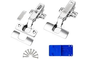 EMHTHME 2 Stück Schrankscharniere, 110 Grad Schrankscharnier Mit Dämpfungsfunktion, Topfscharnier 35mm, Eckanschlag Soft Close Scharniere, Aufschraubscharnier Softclose, für Küchenschrank Schranktür