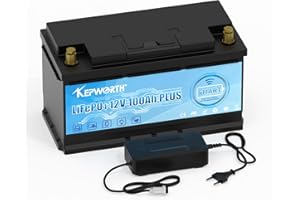 FLLYROWER KEPWORTH LiFePO4 Batterie Bluetooth 12V 100ah avec Batterie de Classe A et BMS Deep Cycle 10000 + pour Bateau Solaire RV Camping voiturette de Golf et Ainsi de Suite