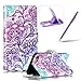 Price comparison product image Wallet Leather Case for iPhone 8,Stand PU Leather Case for iPhone 7,Herzzer Bookstyle Stylish Elegant Purple Flower Pattern Magnetic Flip Leather Case with Soft Inner