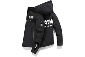 XYYYHTL Trapstar Windbreaker Men's Waterproof Jacket Trapstar Windproof Outdoor Multi-Pockets Trap Star Winter Coats Warm Outdoor Trapstar Hoodie Jackets Casual Winter Trapstar Cargo Coat