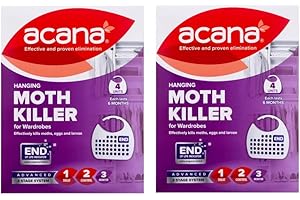 DEZPO Acana Hanging Moth Killer & Freshener - 8 Pack, Lavender Scent with Natural Oils, 6-Month Protection for Wardrobes, Clothing & Bedding