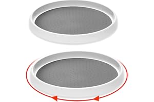 Yositochuan portaspezie girevole，piatto girevole，piatto girevole porta tutto，organizer girevole bagno，vassoio girevole cucina，organizer girevole (Singolo strato, 2 pezzi)