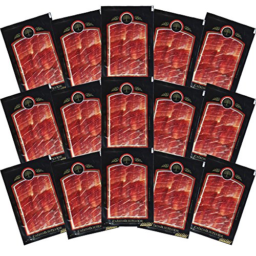 Lote Jamón Ibérico Reserva 15 Sobres de 100gr. Cortado a Cuchillo. Envasado al Vacío.