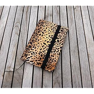 Notizbuch A6 Tagebuch Joural mit Stoffhülle Leopard (kleingemustert) schwarz braun beige, handgefertigt von wagnerstrasse